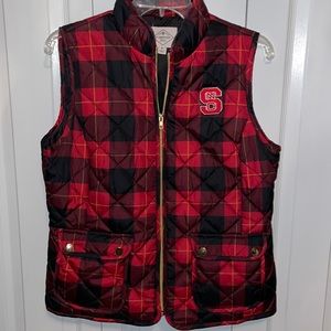 Red/black NC State game day vest